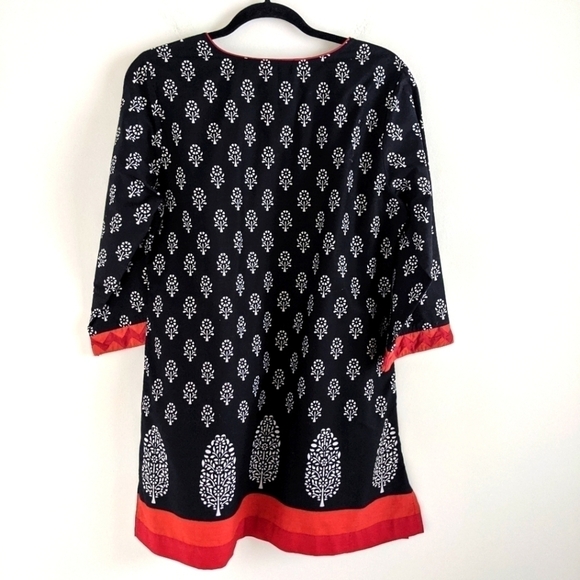 SOFT Surroundings Black And Red Cotton Tunic M - Picture 2 of 12
